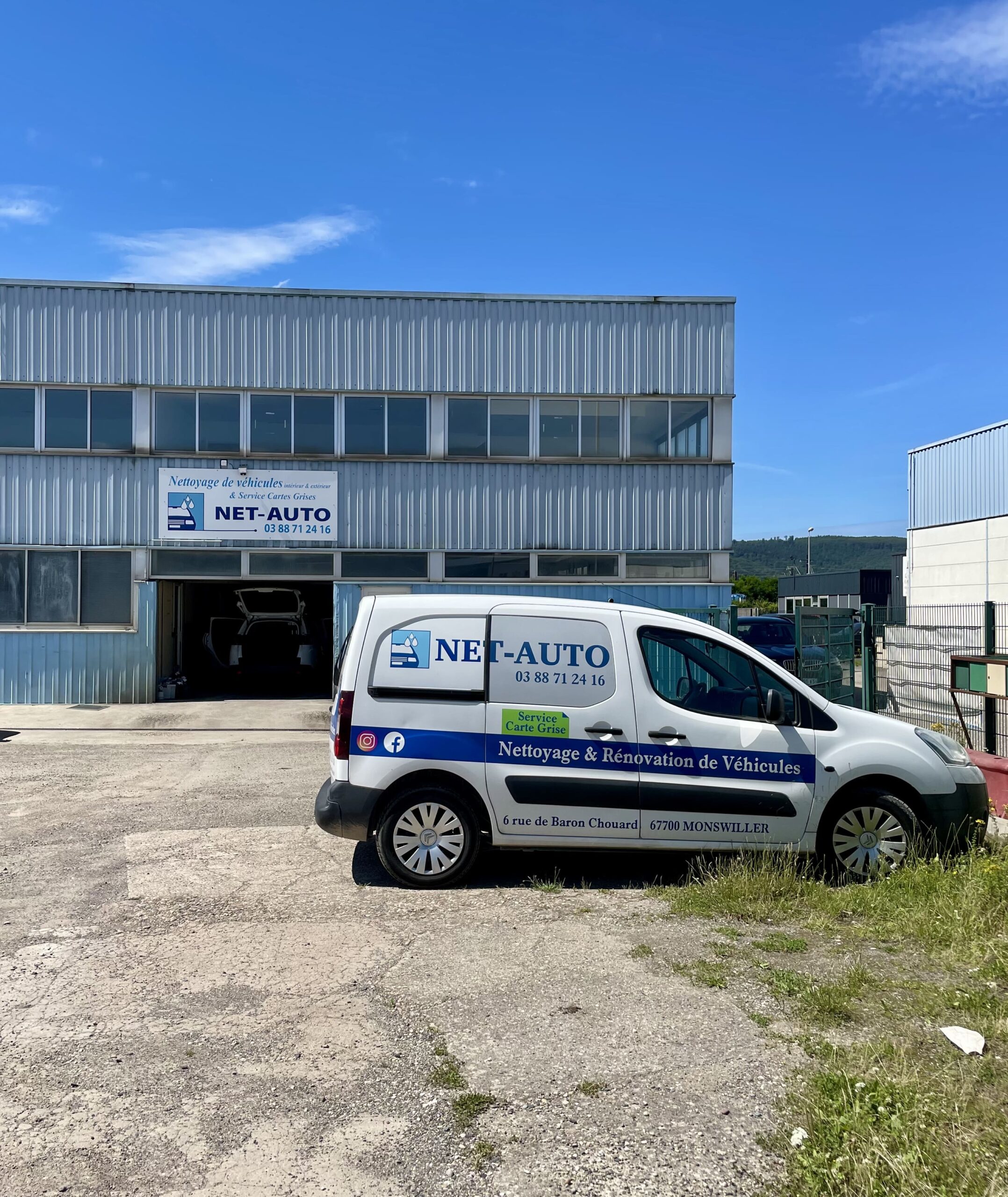 Net-Auto nettoyage automobile à Monswiller bâtiment et véhicule de société
